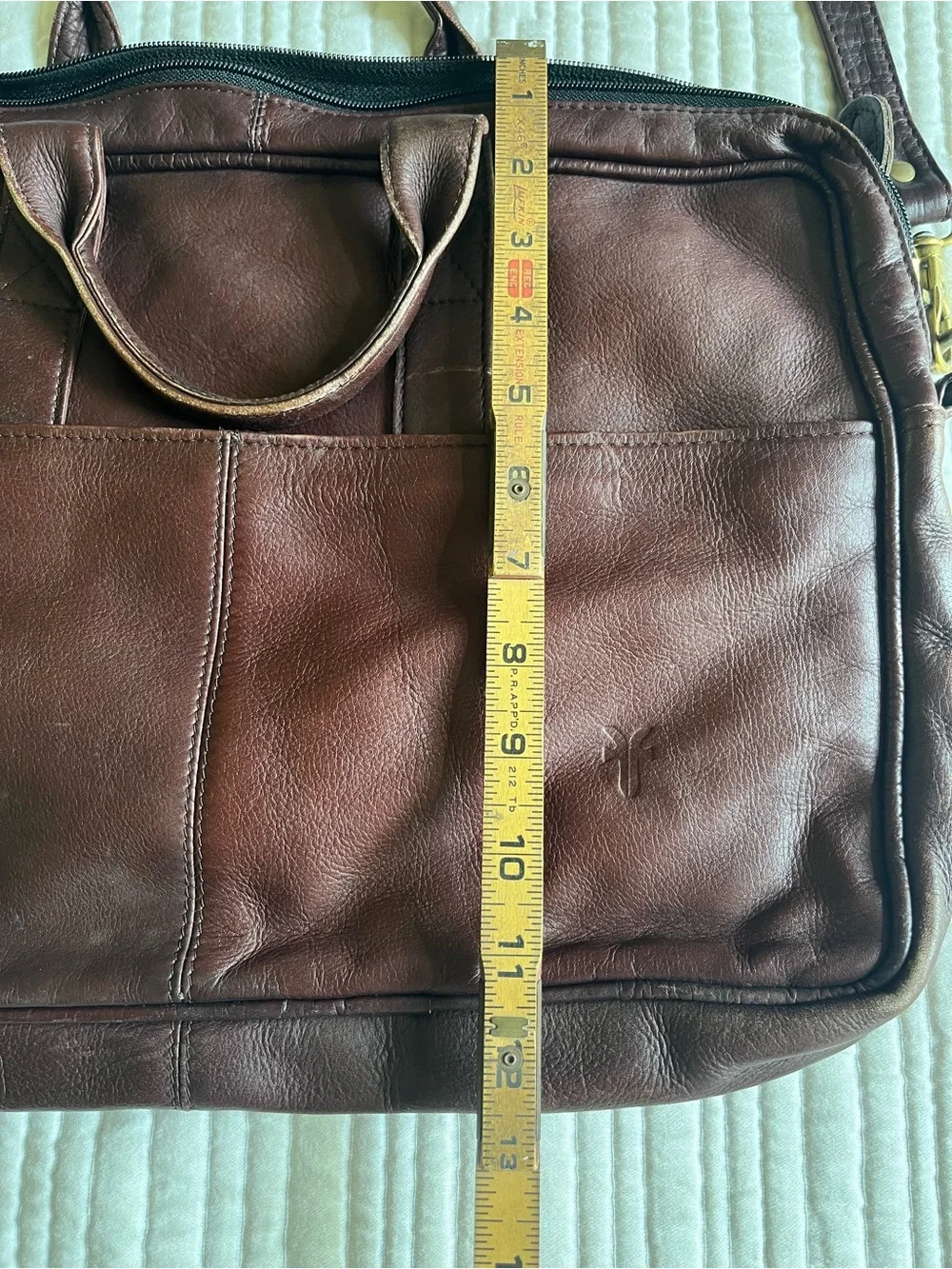 Frye Leather Briefcase Computer Shoulder Bag - Dark Brown